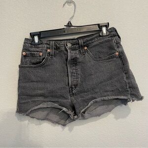 Levi's Black Washed Denim Jean Shorts